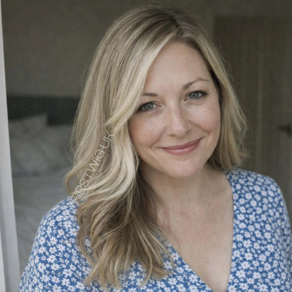 Wig For Hair Loss - Bronde Balayage Soft Blowout Wavy 9x9" HD Swiss Lace Topper Human Hair Wig - WHLT012